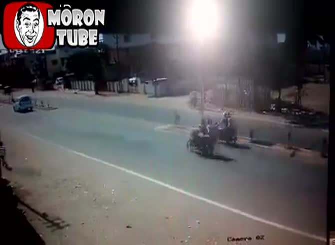 Video :After a two-wheeler passes beneath a truck's wheels, its two occupants perish